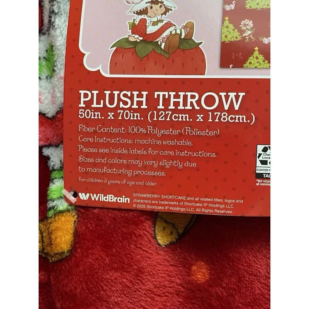 Strawberry Shortcake Custard Christmas Tree Throw‎ Blanket 50